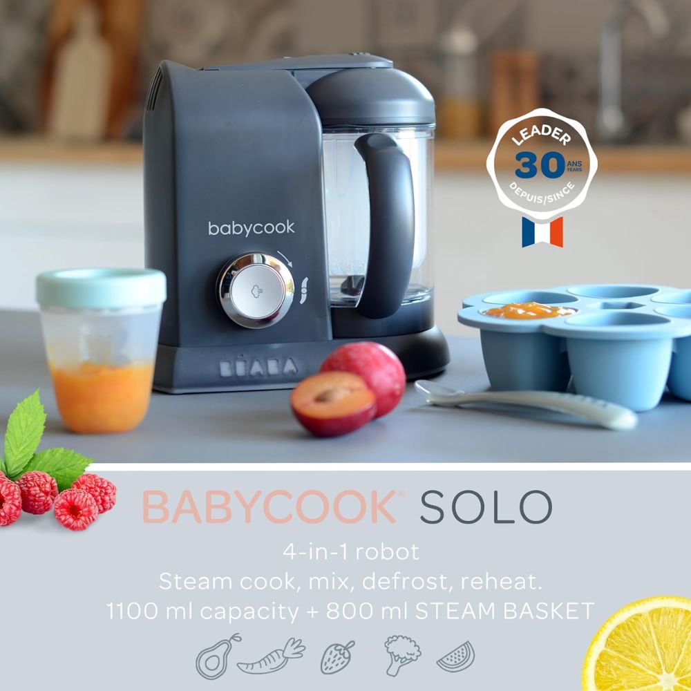 BEABA garintuvas trintuvas Babycook Solo 4 in 1 Dark Grey