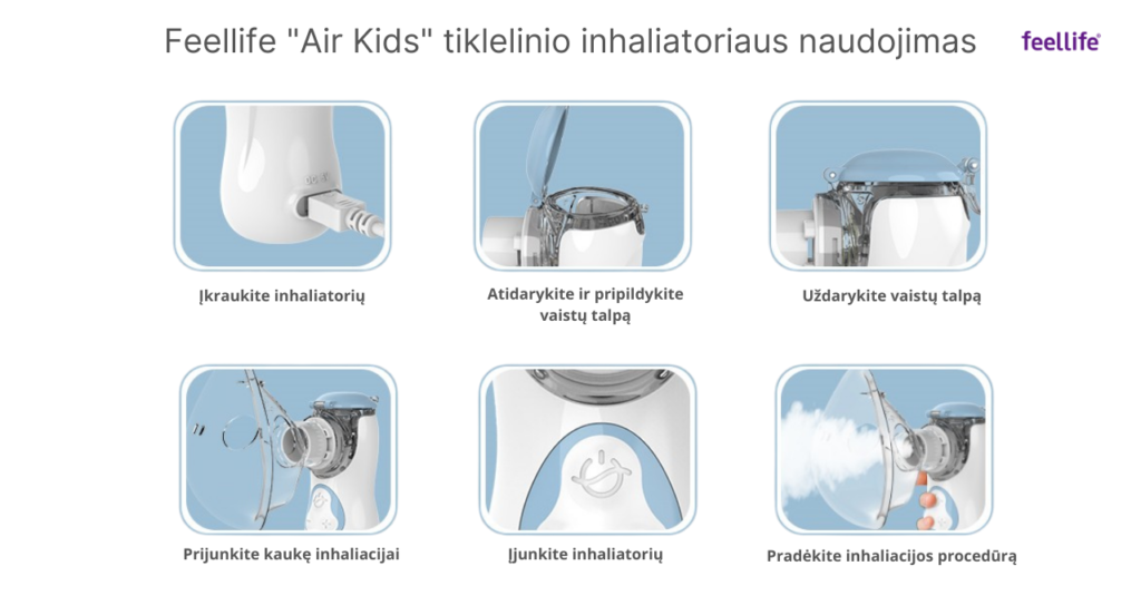 inhaliatoriaus Feellife Air Kids savybės