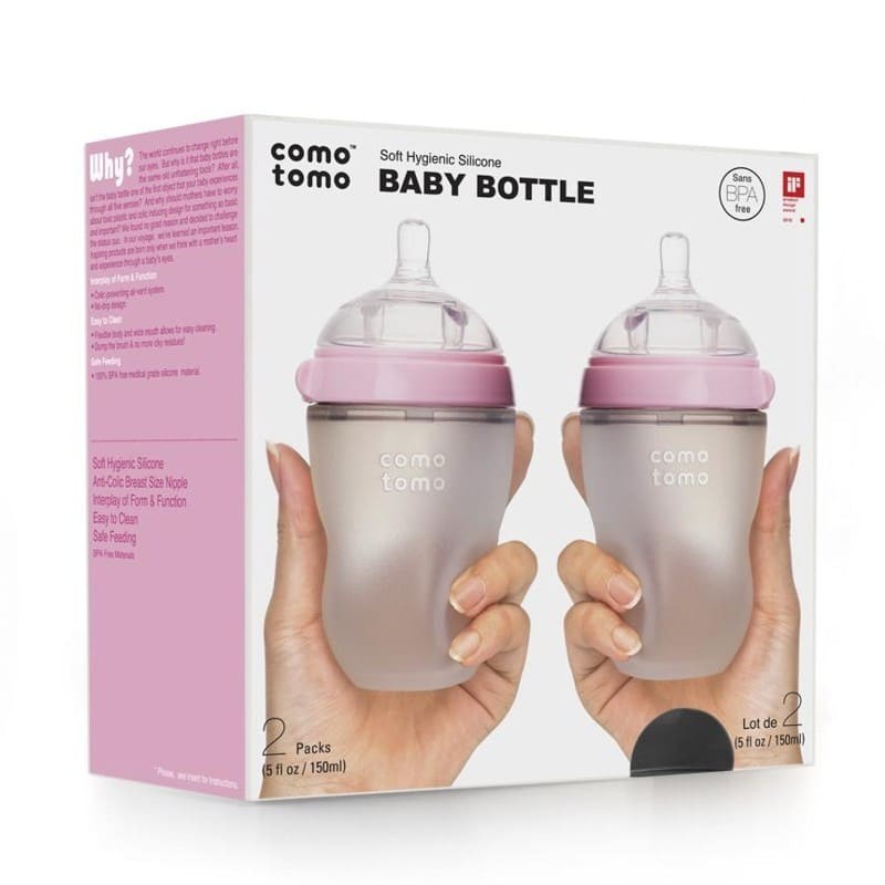 Comotomo EVOLVED silikoninių buteliukų rinkinys Pink 2 vnt. 250 ml