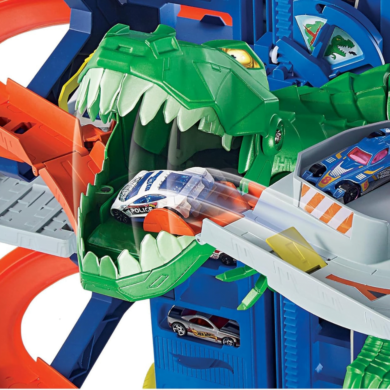 HOT WHEELS garažas su nusileidimo trasa Ultimate T-Rex GJL14
