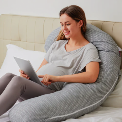 MOMCOZY pozicionuojanti F formos šoninio miegojimo pagalvė
