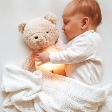 Migdukas meškutis myHummy su baltuoju triukšmu Bear Ecru/Pink 5in1