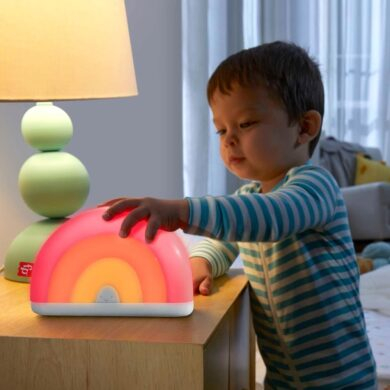 Fisher Price raminantis garso aparatas su šviesa Soothe & Glow Rainbow HGB91