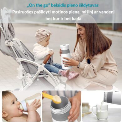 Bellababy belaidis motinos pieno ir pieno mišinuko šildytuvas maišytuvas One the Go