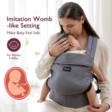 Momcozy ergonomiška nešioklė Cotton Grey