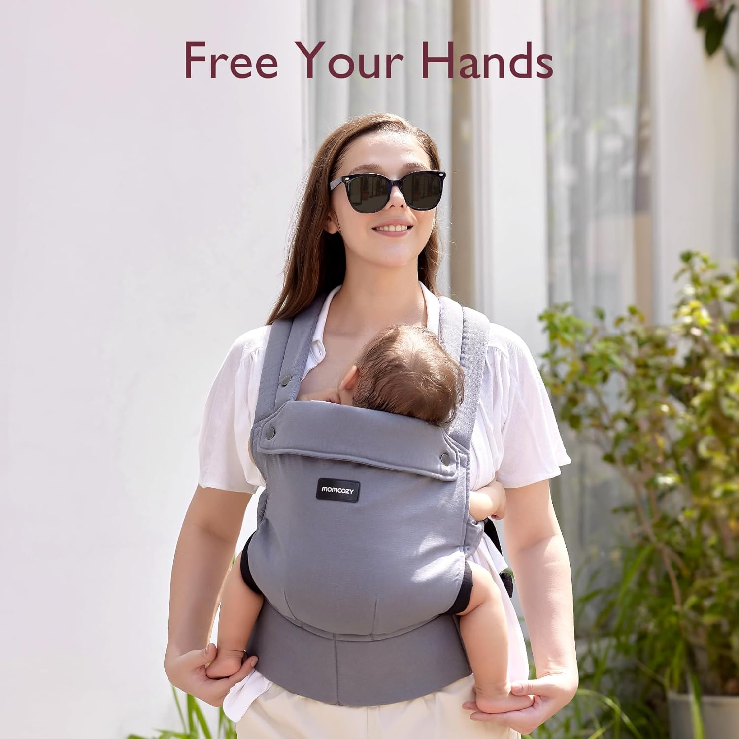 Momcozy ergonomiška nešioklė Cotton Grey