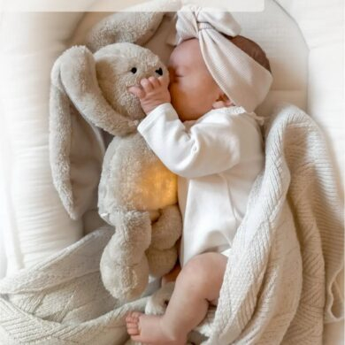Migdukas zuikutis myHummy su baltuoju triukšmu Bunny Beige 5in1