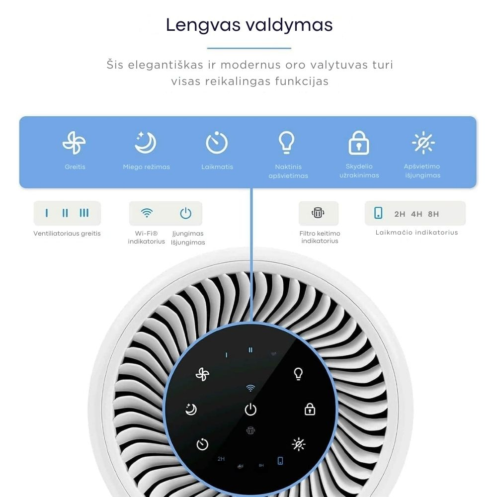 Levoit Core 200S Smart oro valytuvas su H13 HEPA filtru