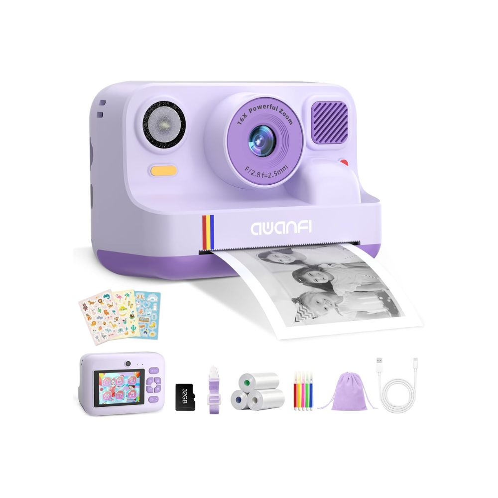 Vaikiškas momentinis fotoaparatas vaikams Purple