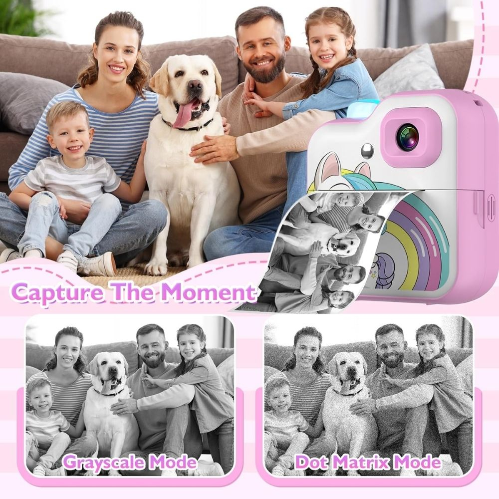 Momentinis fotoaparatas vaikams Happy Unicorn Pink
