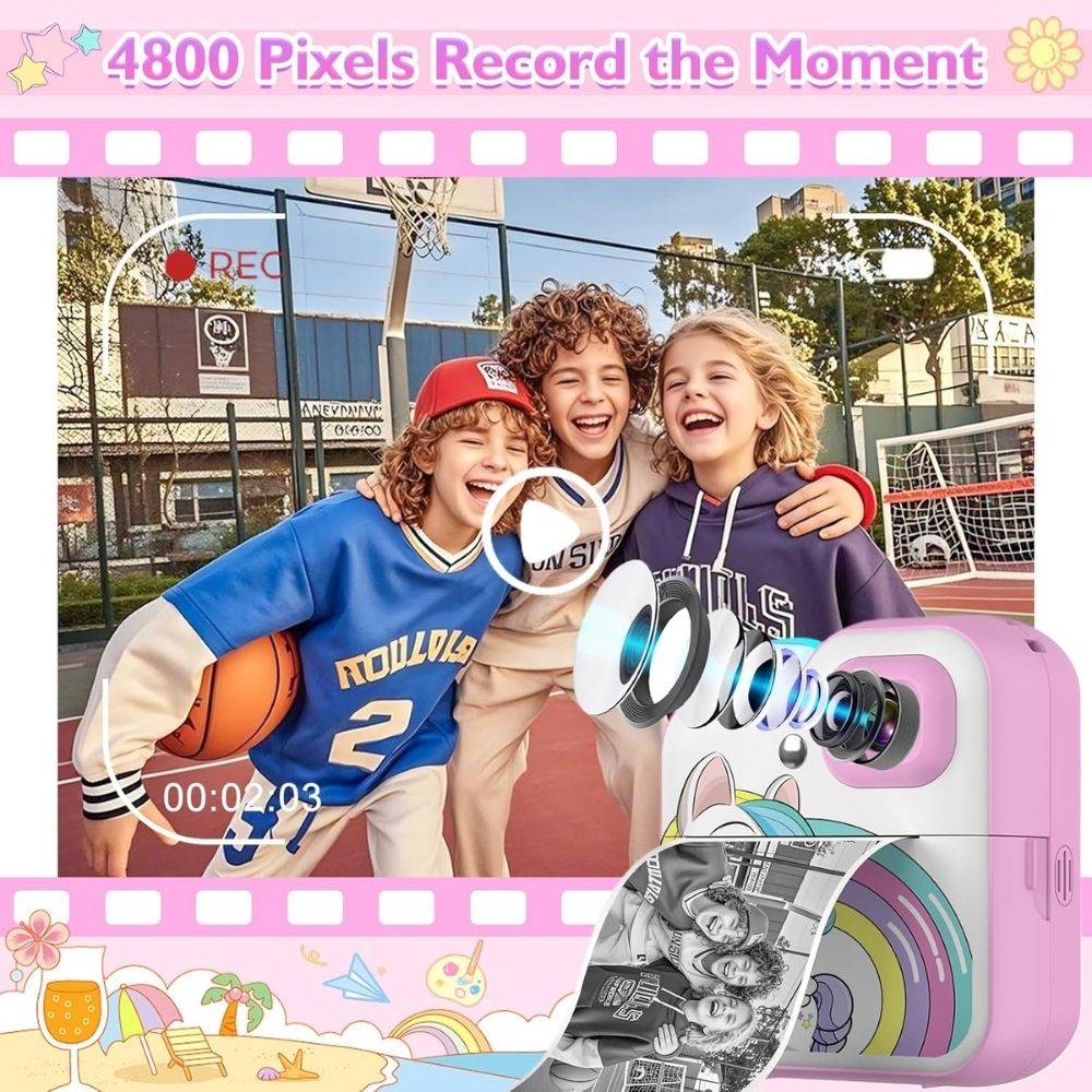 Momentinis fotoaparatas vaikams Happy Unicorn Pink