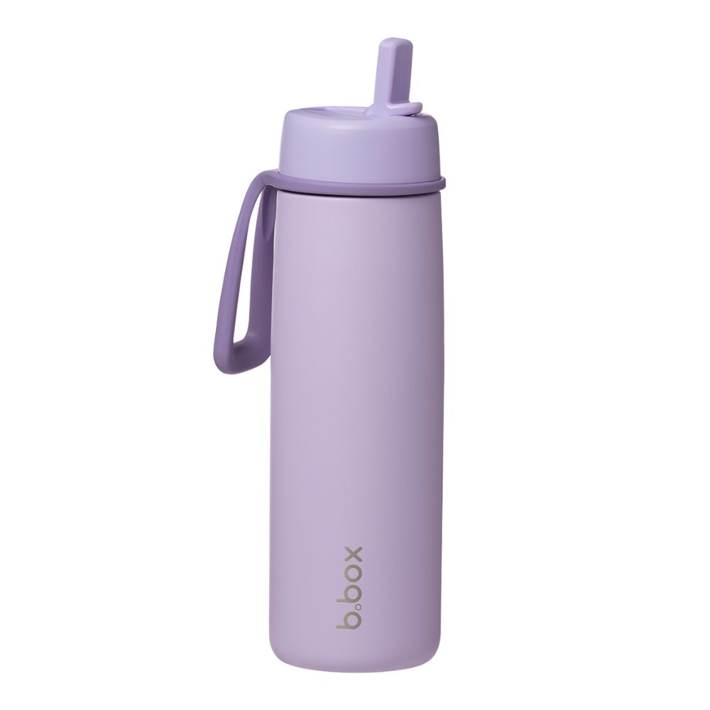 B.BOX plieninė termo gertuvė su šiaudeliu Lilac Love 690 ml
