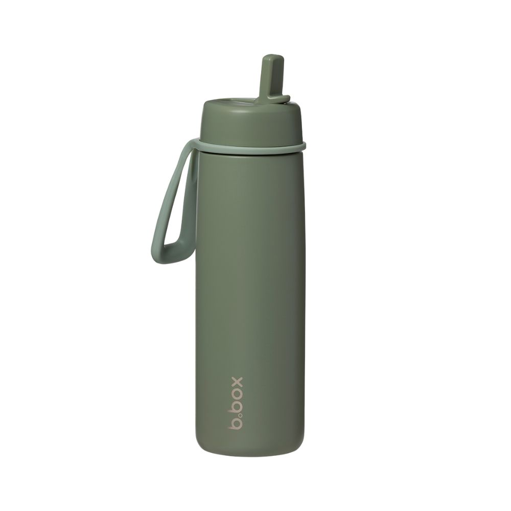 B.BOX plieninė termo gertuvė su šiaudeliu Olive 690 ml