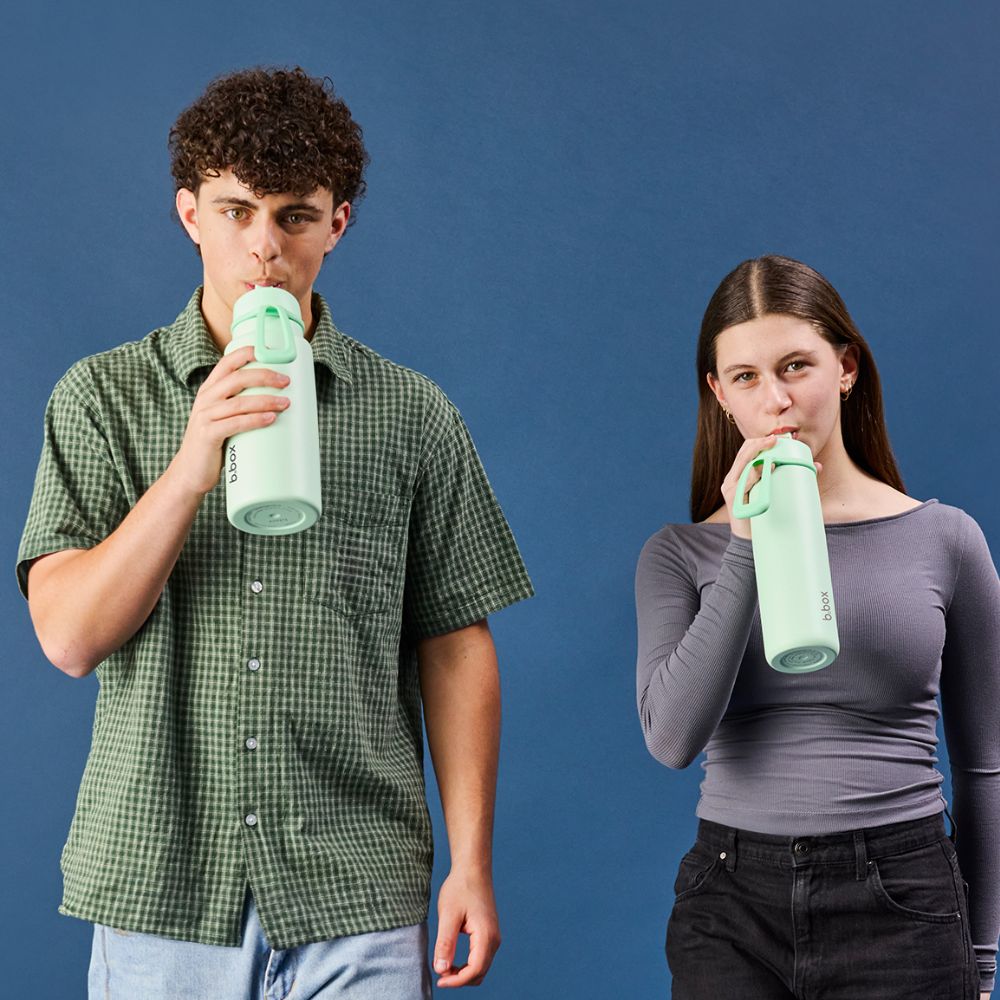 B.BOX plieninė termo gertuvė su šiaudeliu Spearmint 690 ml