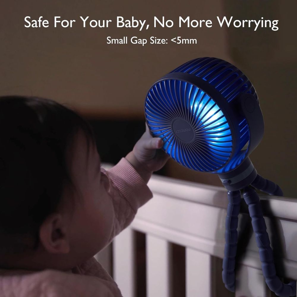 Momcozy nešiojamas vežimėlio ventiliatorius Purple