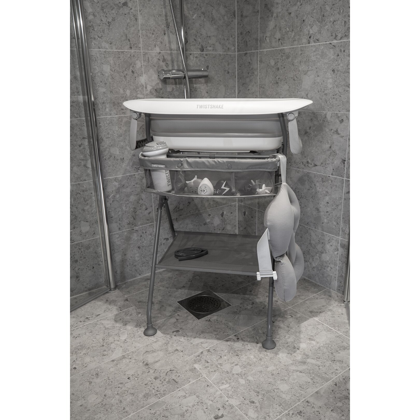 Twistshake vonelė su stovu Luxury Bath Kit White/Grey 78996