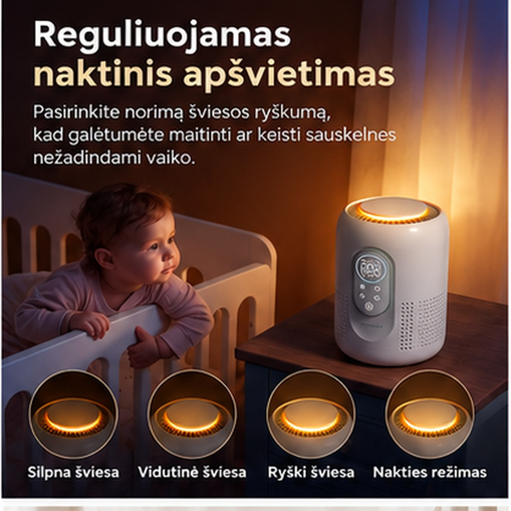 Momcozy CozyBreath kūdikio kambario oro valytuvas su H13 HEPA filtru