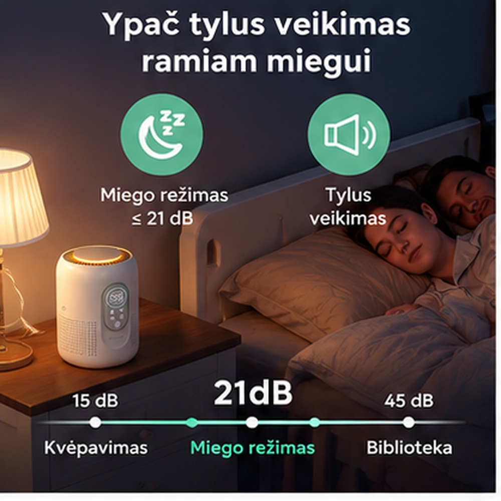 Momcozy CozyBreath kūdikio kambario oro valytuvas su H13 HEPA filtru