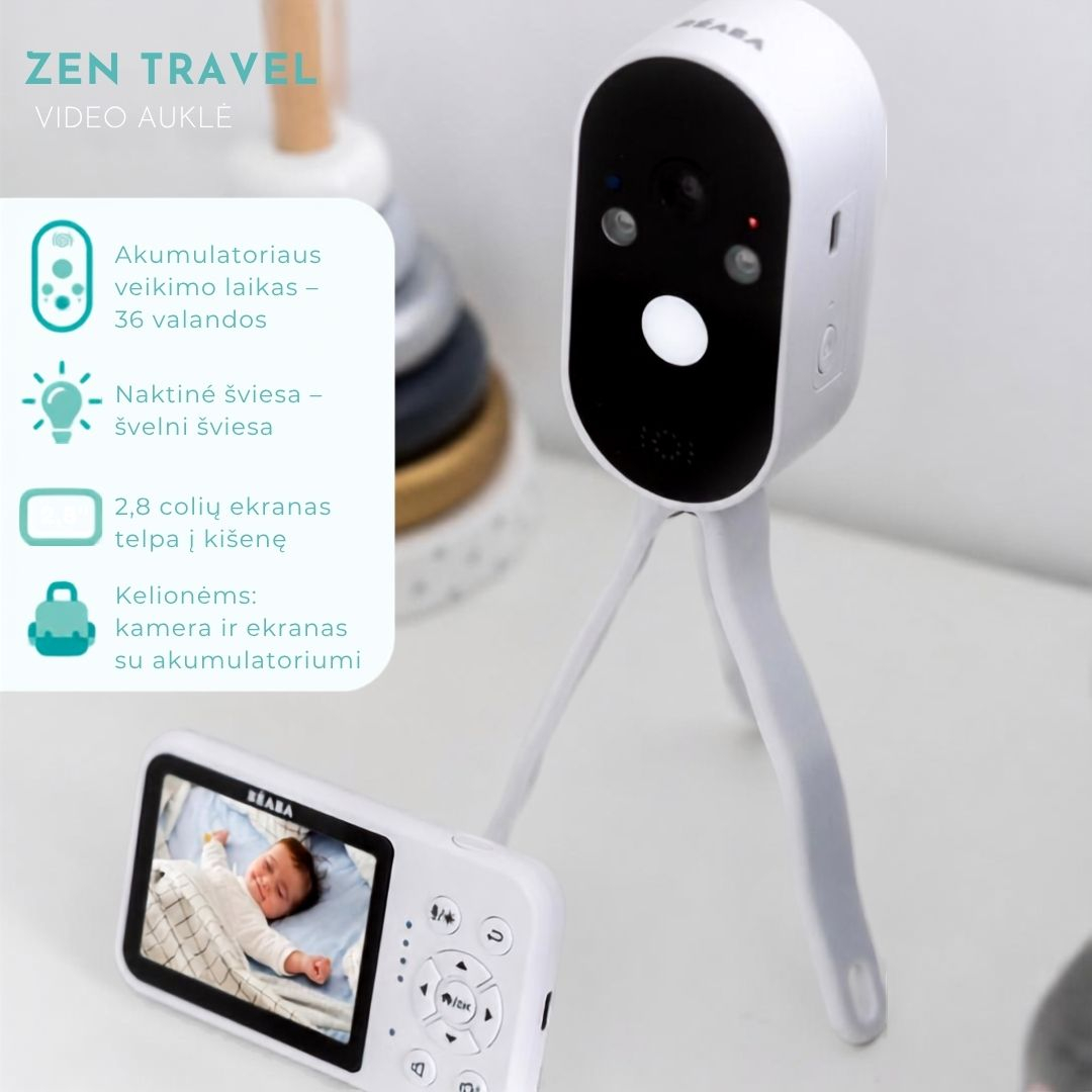 BEABA Zen Travel mobili vaizdo auklė kamera be Wi-Fi White