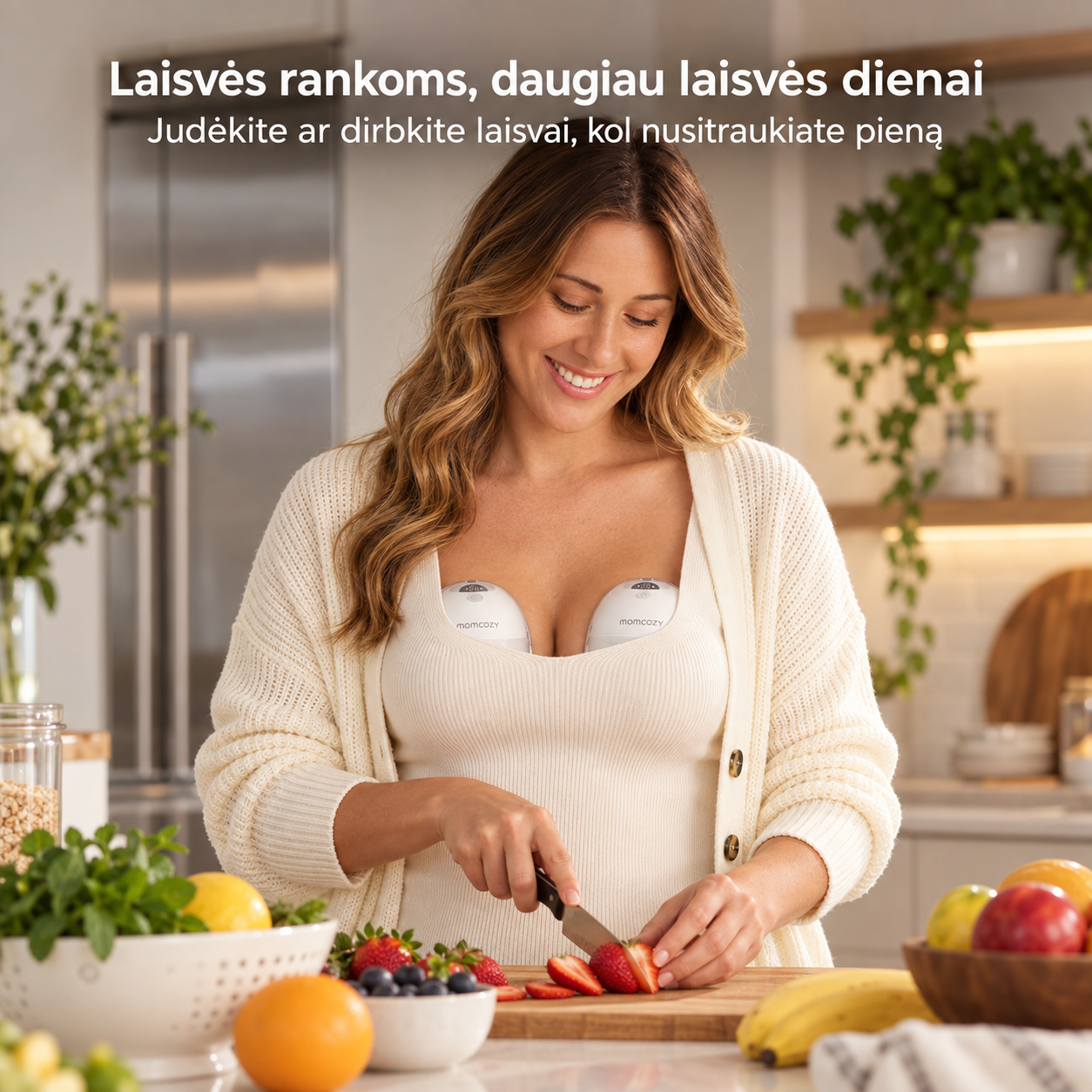 MOMCOZY M5 Smart dvigubas belaidis pientraukis su programėle