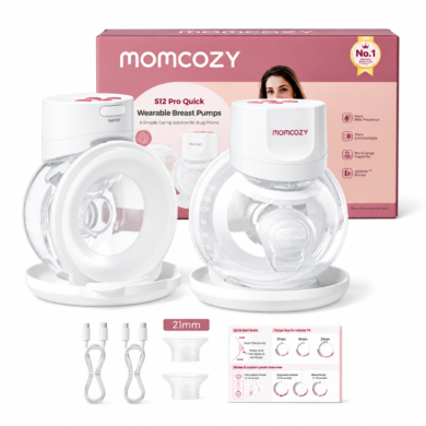 Momcozy S12 Pro Quick dvigubas nešiojamas belaidis pientraukis