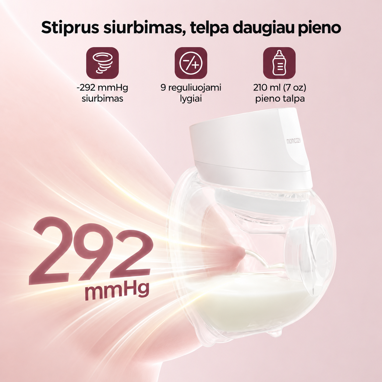 Momcozy S12 Pro Quick dvigubas nešiojamas belaidis pientraukis