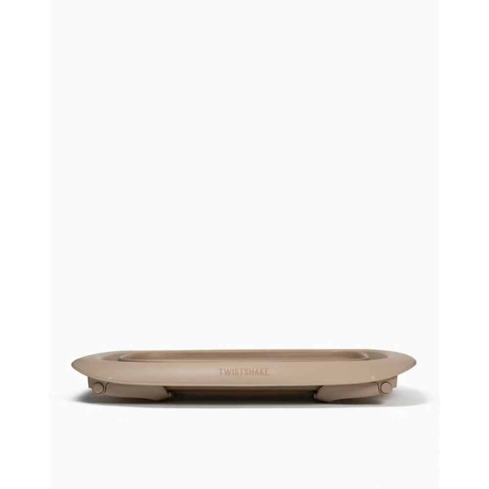 Twistshake Luxury Bath Kit sulankstoma kūdikio vonelė su stovu ir gultuku, Mocha