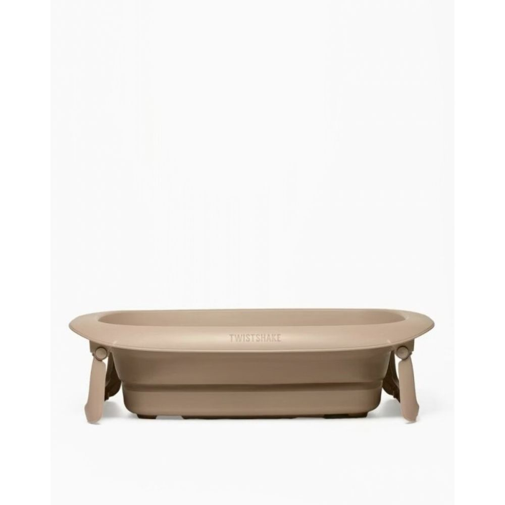 Twistshake Luxury Bath Kit sulankstoma kūdikio vonelė su stovu ir gultuku, Mocha
