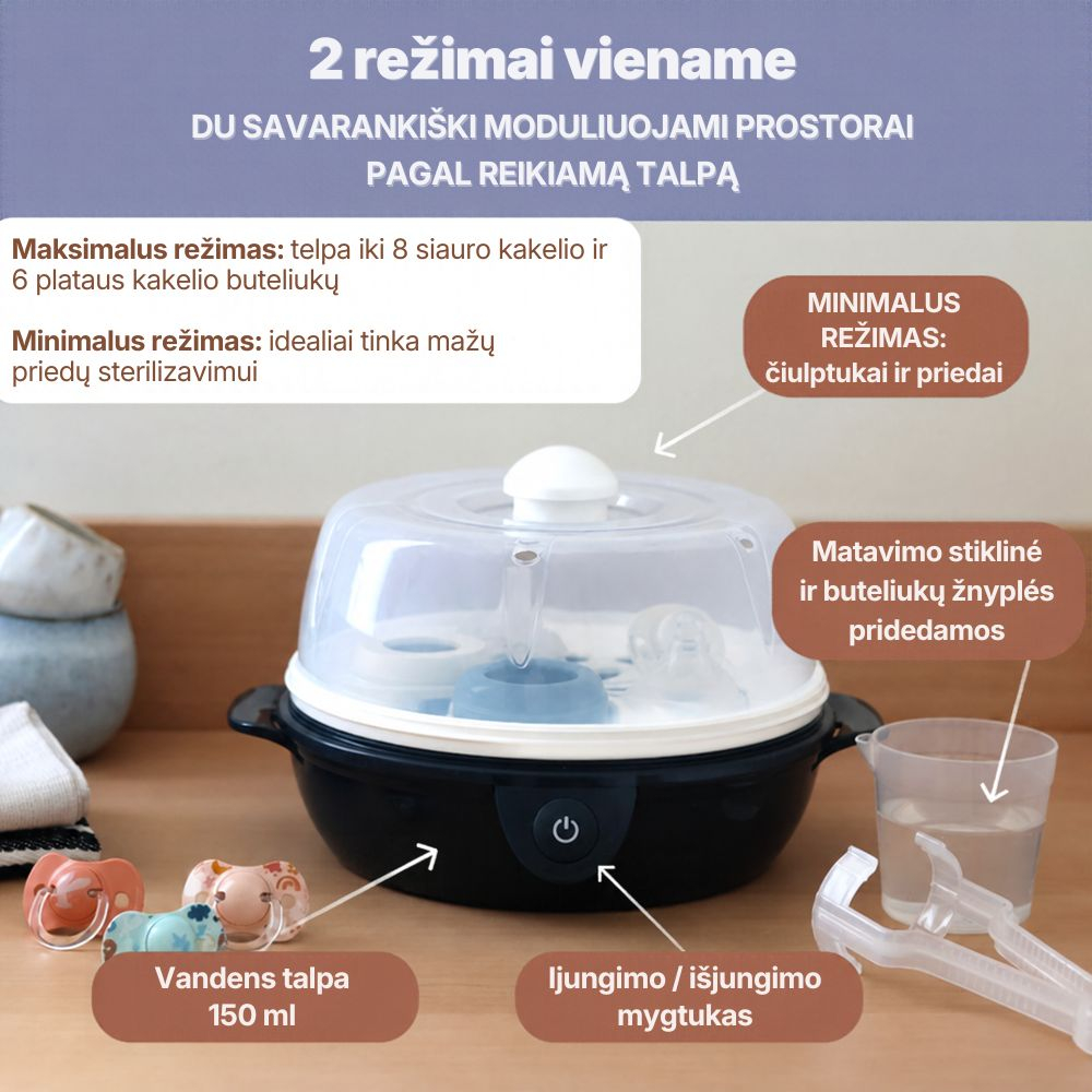 BEABA Steril Express elektrinis buteliukų sterilizatorius Night Blue