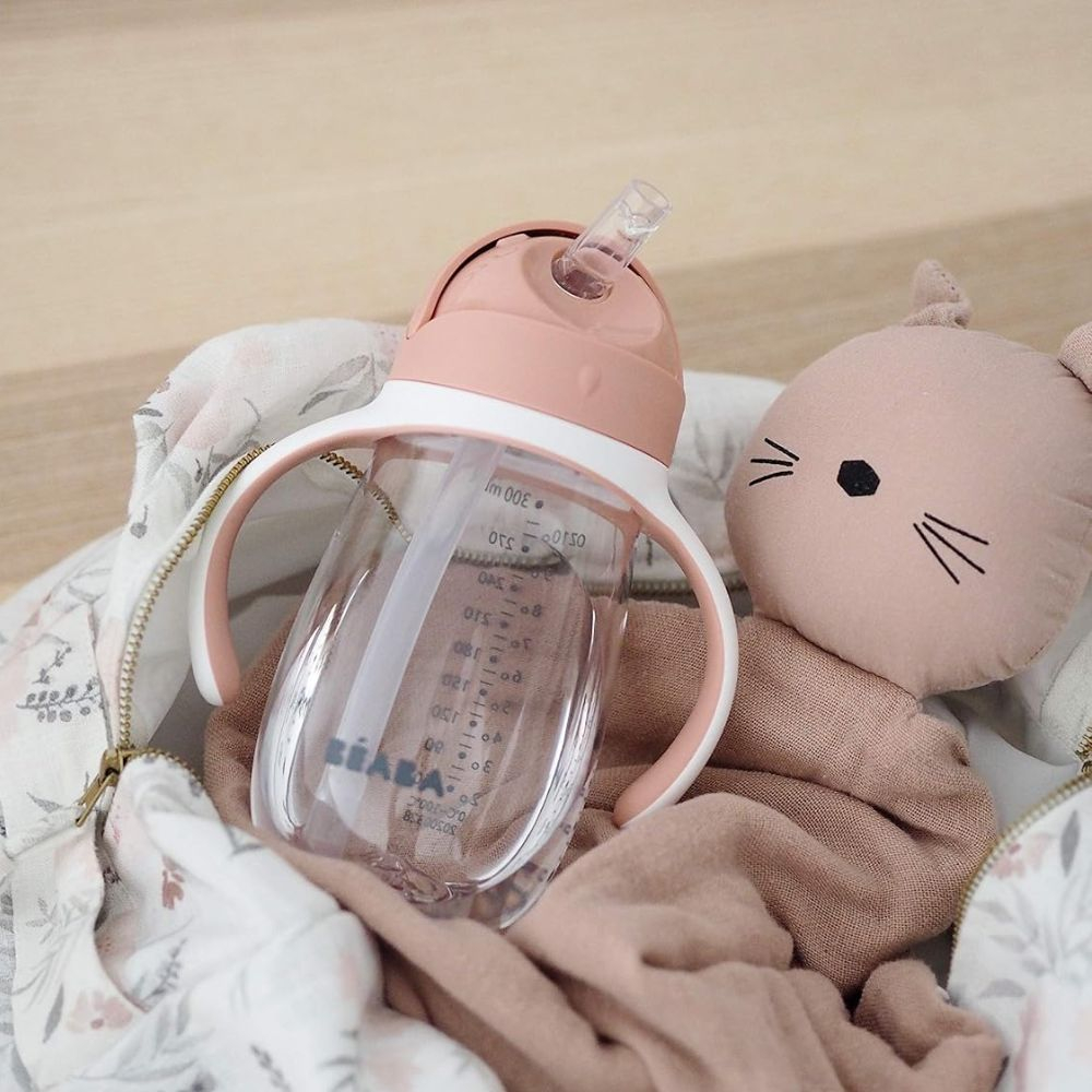 BEABA gertuvė su šiaudeliu 300 ml Old Pink
