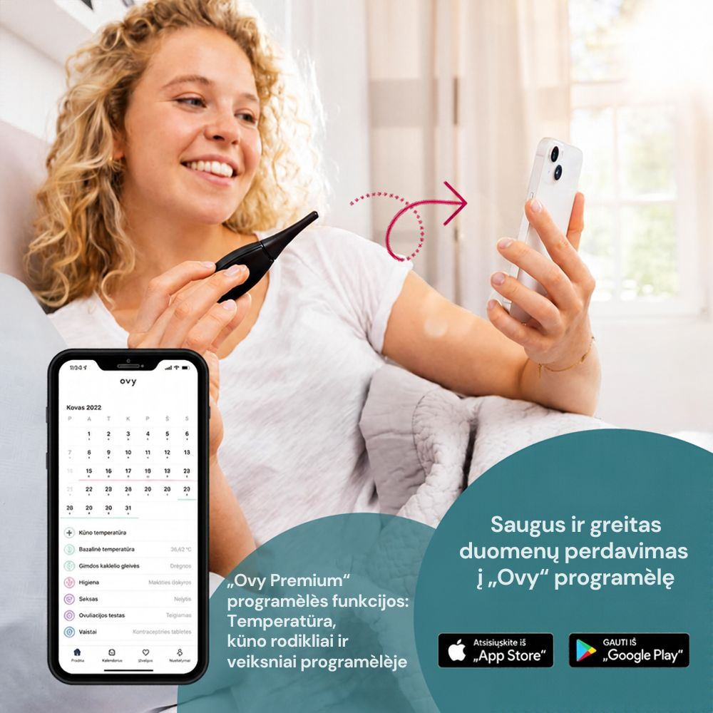 Beurer OT 30 bazinės kūno temperatūros termometras su „Bluetooth“ ir „Ovy“ programėle