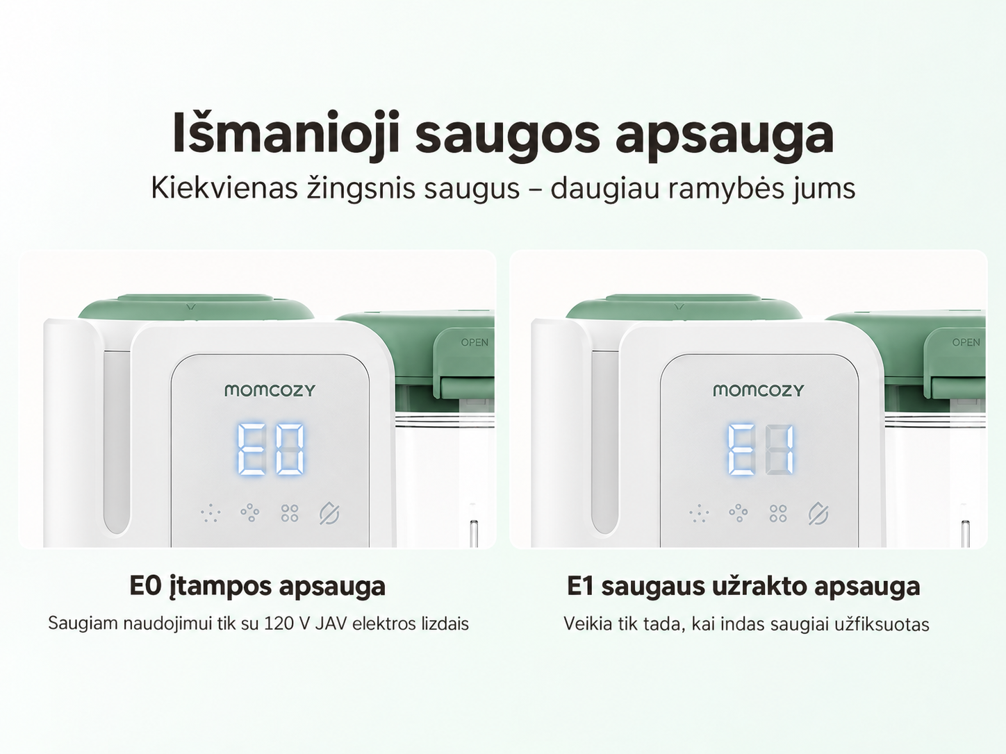 MOMCOZY AutoMeal garintuvas trintuvas kūdikių maistui 2in1 su automatiniu valymu