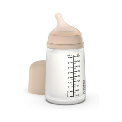 SUAVINEX ZERO ZERO buteliukas nuo pilvo dieglių su vidutinės srovės žinduku, 270 ml, nuo +3 mėn., Light
