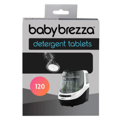 Baby Brezza plovimo tablečių 120 vnt. pakuotė su buteliukų plovyklos atvaizdu