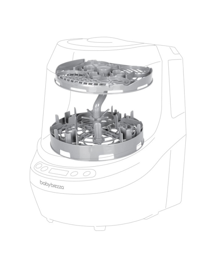 Baby Brezza WASHER PRO stovo pientraukiui brėžinys plovyklės viduje