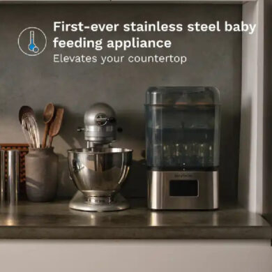 Baby Brezza sterilizatorius-džiovintuvas SuperQuick, nerūdijančio plieno