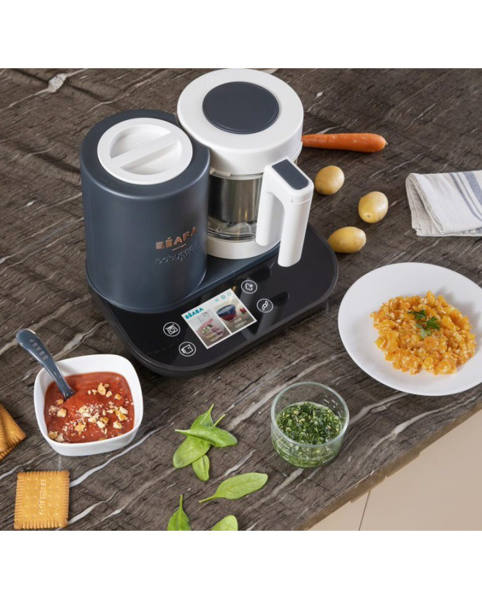 BEABA Babycook Smart ant virtuvės stalviršio su paruoštomis tyrelėmis ir daržovėmis