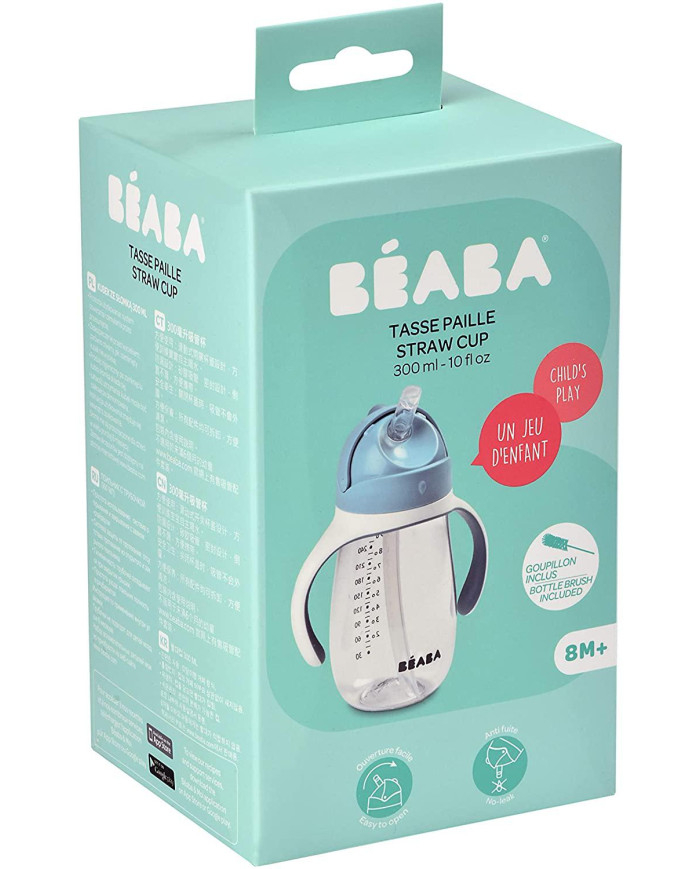 BEABA gertuvės su šiaudeliu 300 ml pakuotė