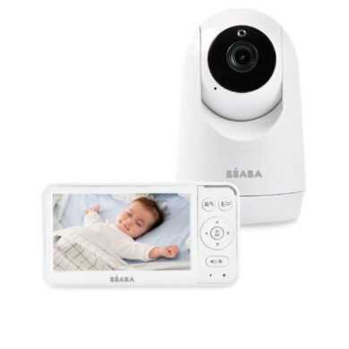 BEABA ZEN +2 video auklė balta su 5 colių monitoriumi ir besisukančia kamera