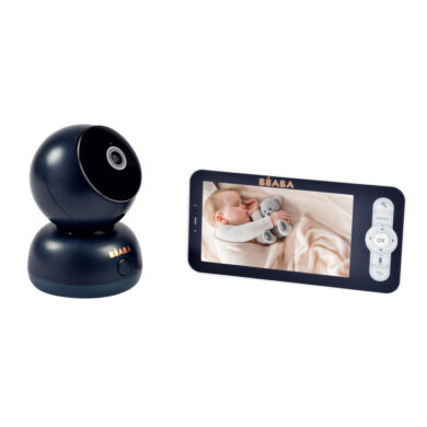 BEABA ZEN Premium tamsiai mėlyna kamera ir tėvų monitorius su miegančio kūdikio vaizdu