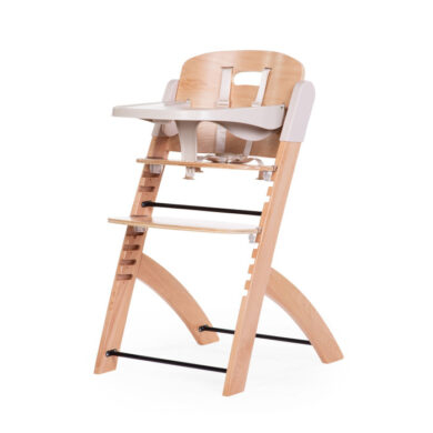 CHILDHOME Evosit medinė maitinimo kėdutė Natural Beige su staliuku