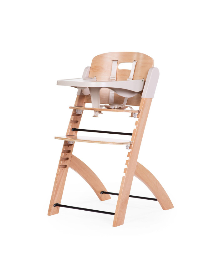 CHILDHOME Evosit medinė maitinimo kėdutė Natural Beige su staliuku