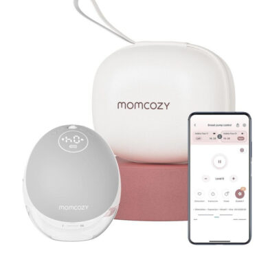 Momcozy M9 nešiojamas belaidis pientraukis pilkos spalvos su laikymo krepšeliu ir programėle telefone