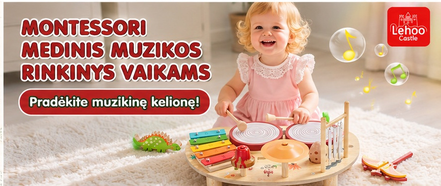 Lehoo Castle Montessori medinis muzikinis žaislas 8in1
